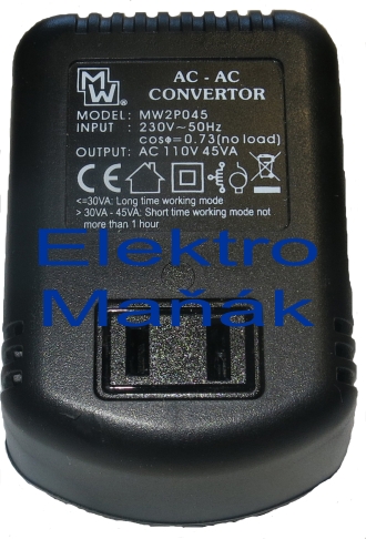 Měnič napětí  230V/110V 30W (45W max)