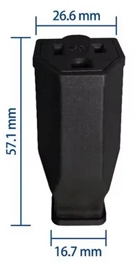 Zásuvka 110V 3 kolíky 15A černá