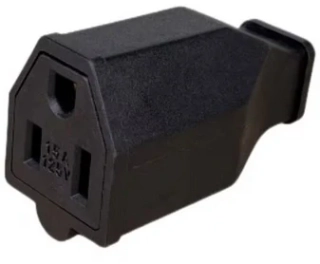 Zásuvka 110V 3 kolíky 15A černá