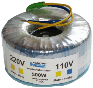 Transformátor toroidní 230V/110V 500W